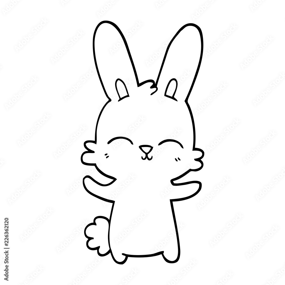 cute black and white cartoon rabbit Stock Vector Adobe Stock