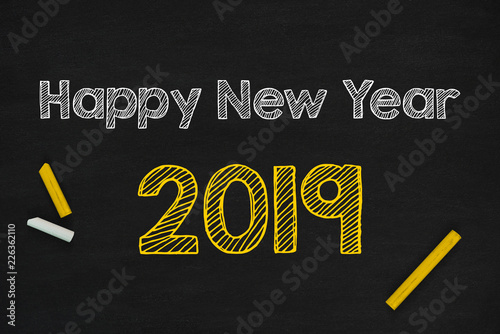 Happy New Year 2019 On Blackboard