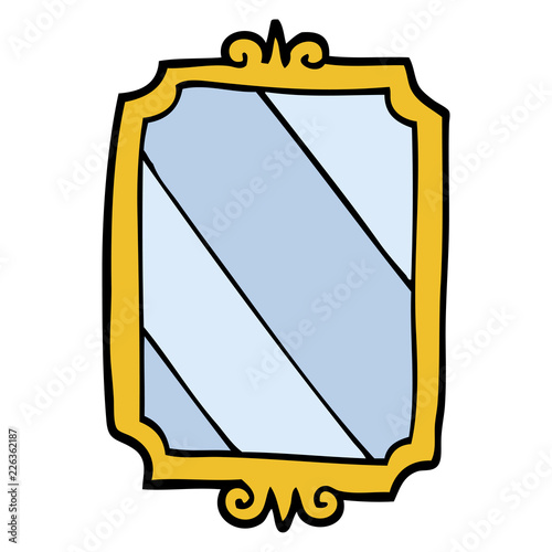 hand drawn doodle style cartoon mirror