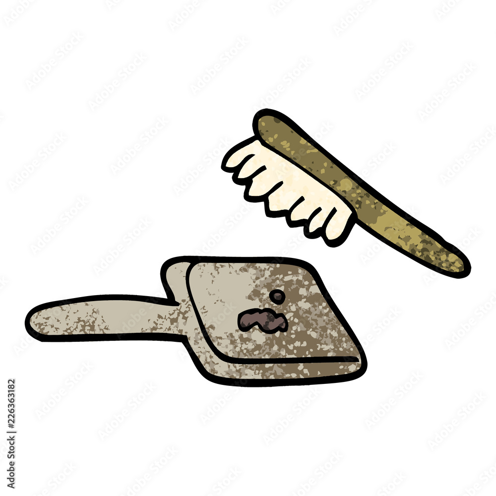grunge textured illustration cartoon brush and mirror grunge textured illustration cartoon brush and mirror