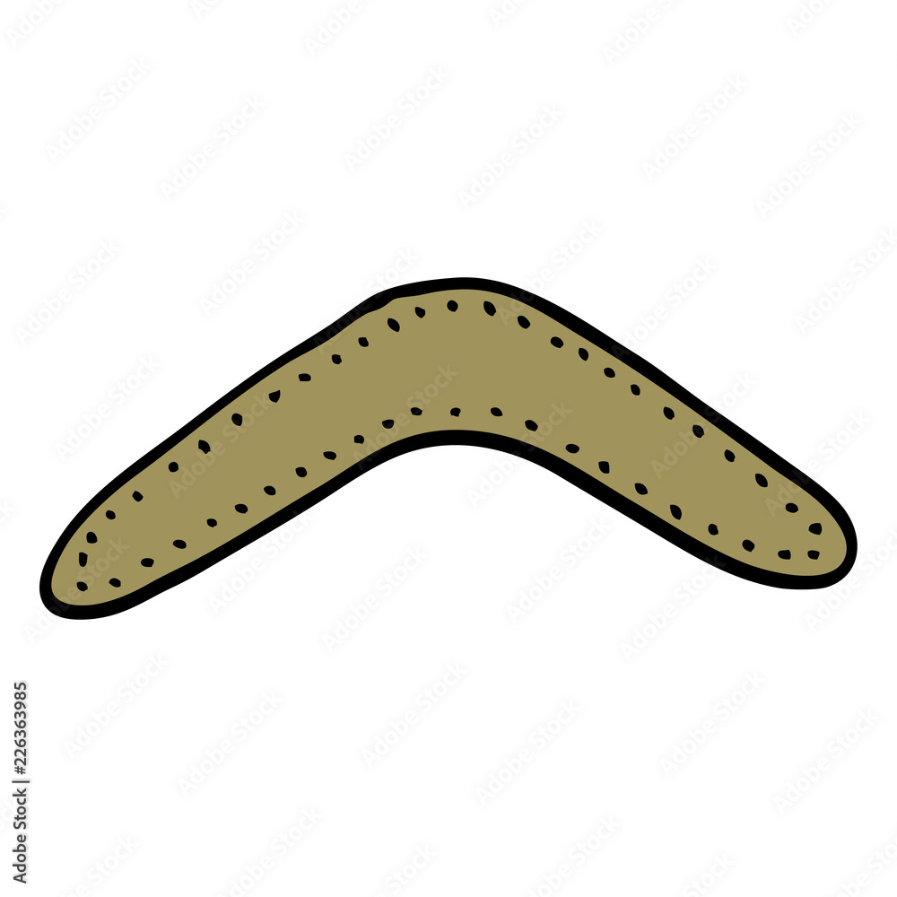 hand drawn doodle style cartoon boomerang hand drawn doodle style cartoon boomerang