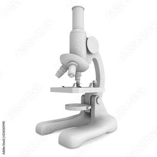 Microscope Biology School Laboratory Equipment. Science Education Symbol. 3d render isolated on white