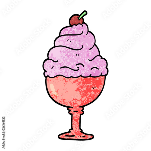 grunge textured illustration cartoon ice cream