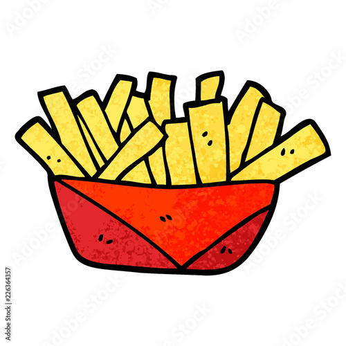 grunge textured illustration cartoon french fries