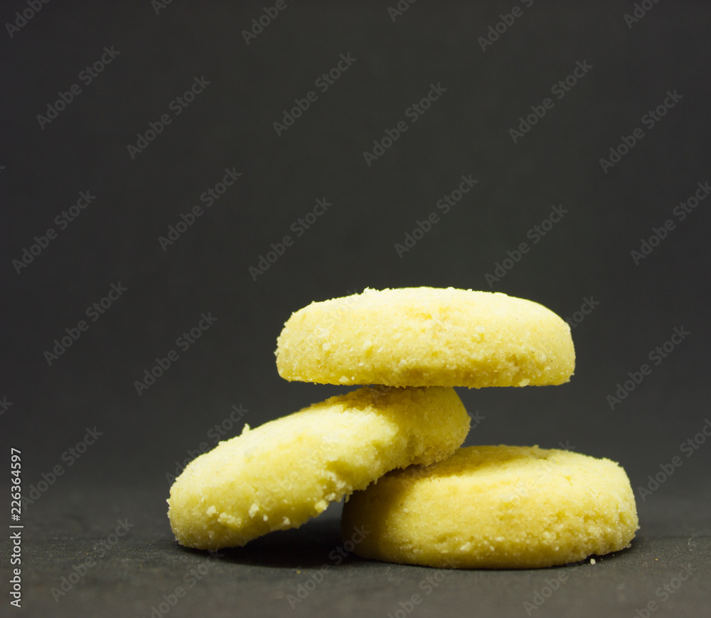 butter biscuits on a black background butter biscuits on a black background