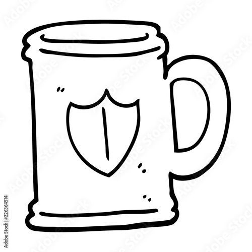 black and white cartoon tankard