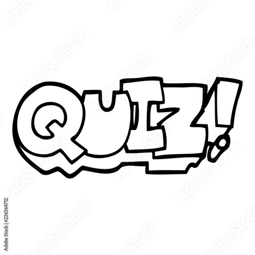 black and white cartoon word quiz