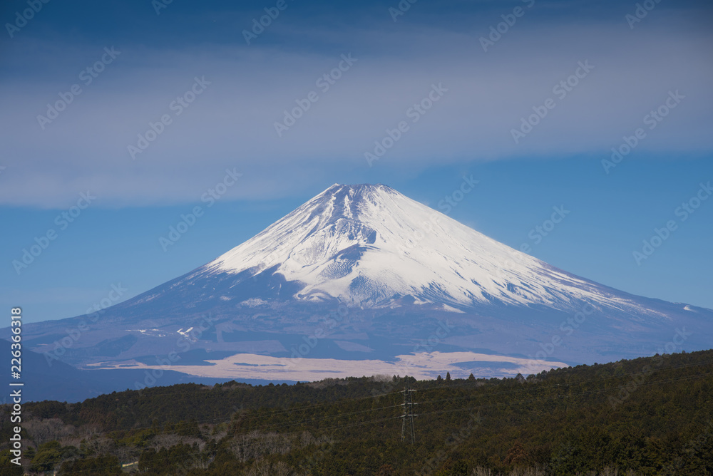 Mt.Fuji with blue sky at Mishima skywalk, Japan