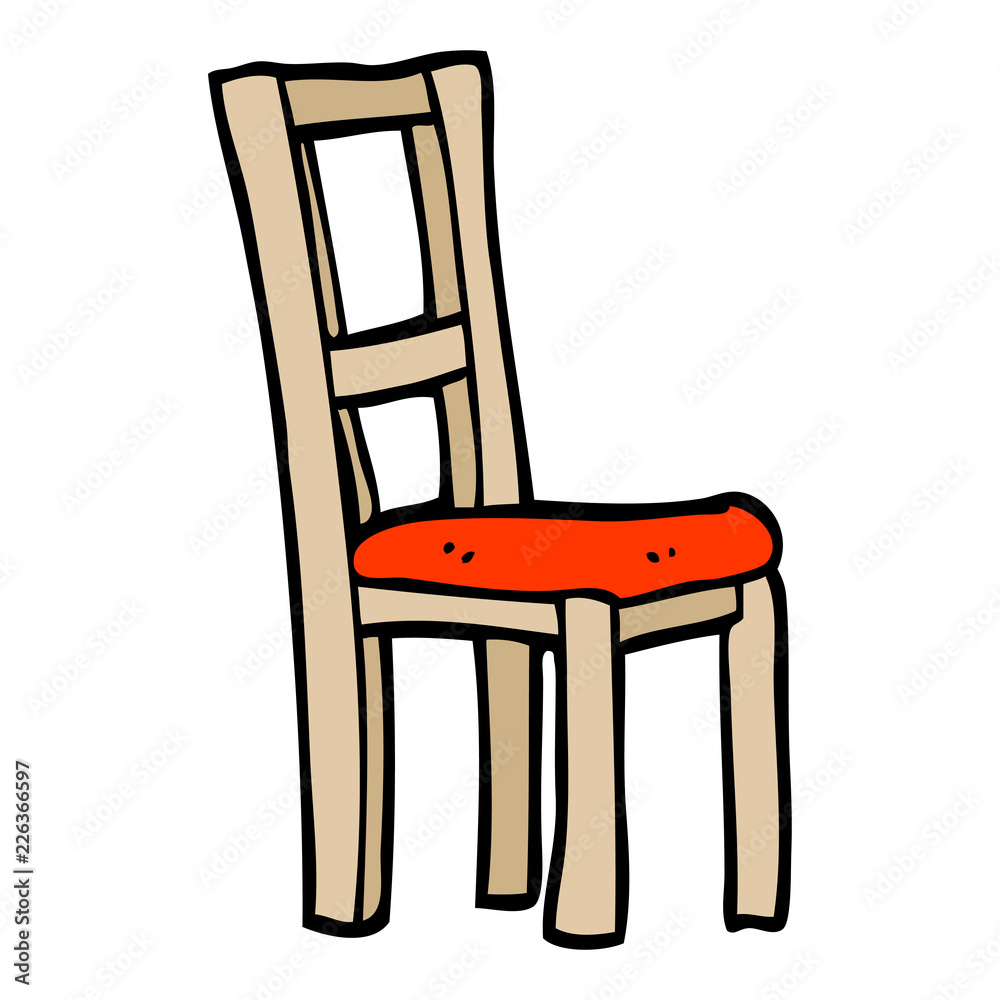hand drawn doodle style cartoon wooden chair hand drawn doodle style cartoon wooden chair