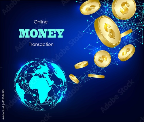 Money transaction around world, business. Online payments.