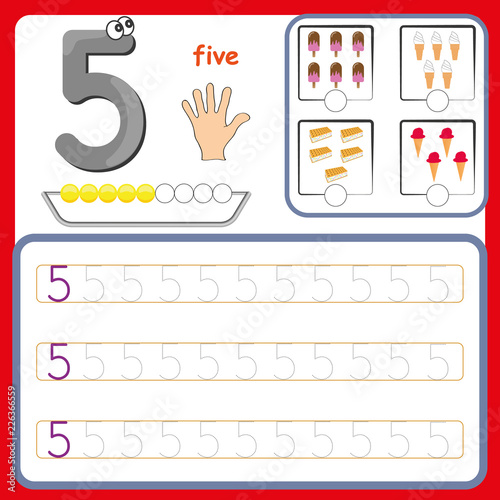 Number cards, Counting and writing numbers, Learning numbers, Numbers tracing worksheet for preschool