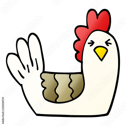 vector gradient illustration cartoon roosting hen