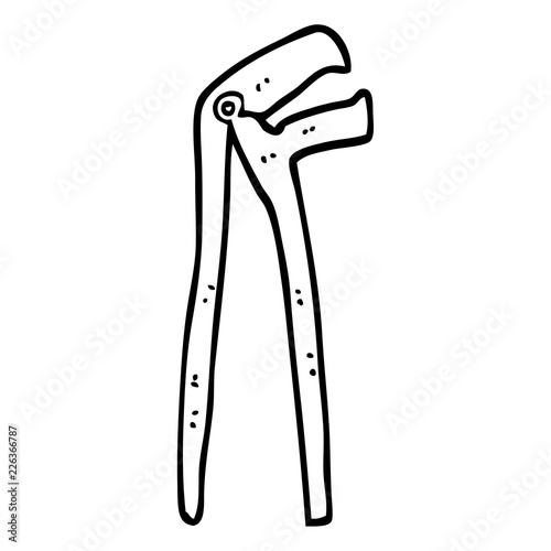 black and white cartoon plumbers wrench