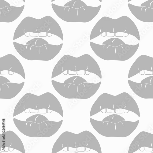 seamless abstract pattern with mouth, female lips, teeth, tongue