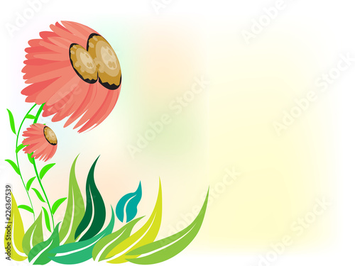 Fototapeta Naklejka Na Ścianę i Meble -  Sunflowers icon logo greetings card vector image