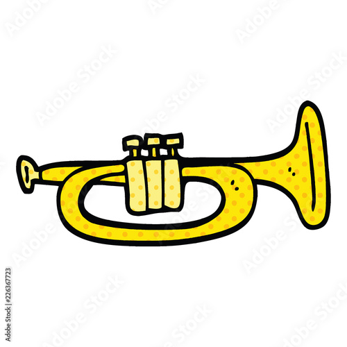 comic book style cartoon trumpet