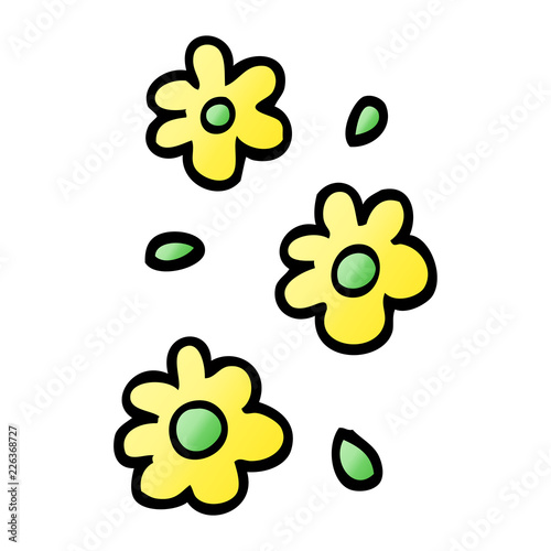 vector gradient illustration cartoon flower heads
