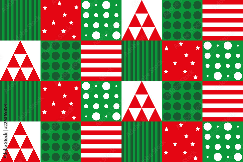 background of christmas patterns in red, white and green background of christmas patterns in red, white and green