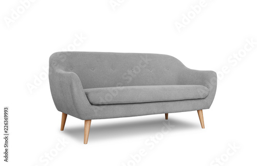 Comfortable sofa on white background. Furniture for modern room interior photo