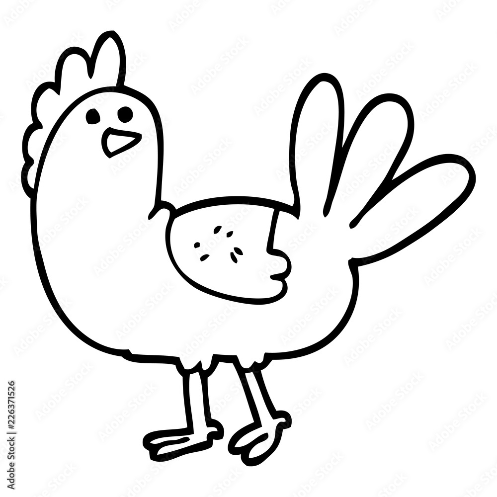 black and white cartoon chicken Stock Vector | Adobe Stock black and white cartoon chicken Stock Vector | Adobe Stock