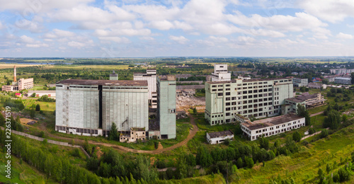 A view from above to an abandoned grain elevator, Yaransk Russia.