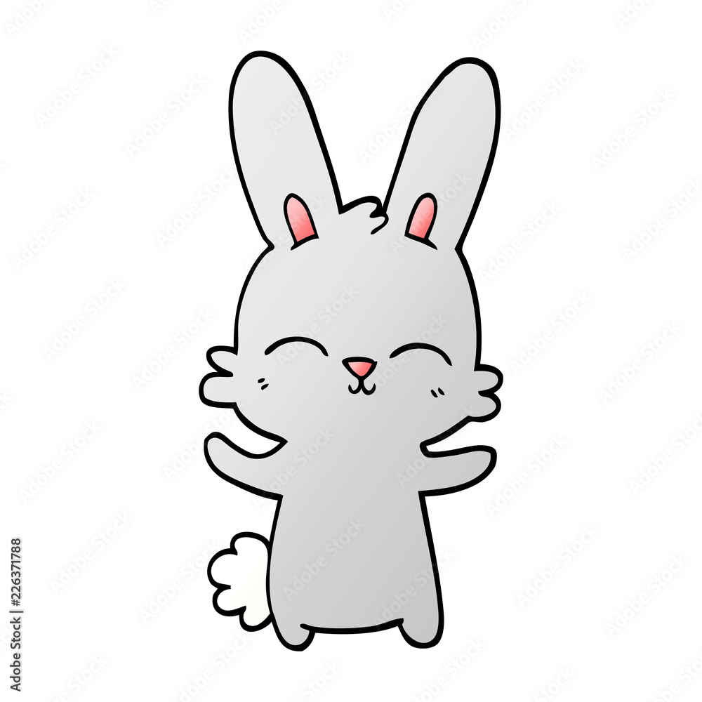 Obraz premium cute vector gradient illustration cartoon rabbit
