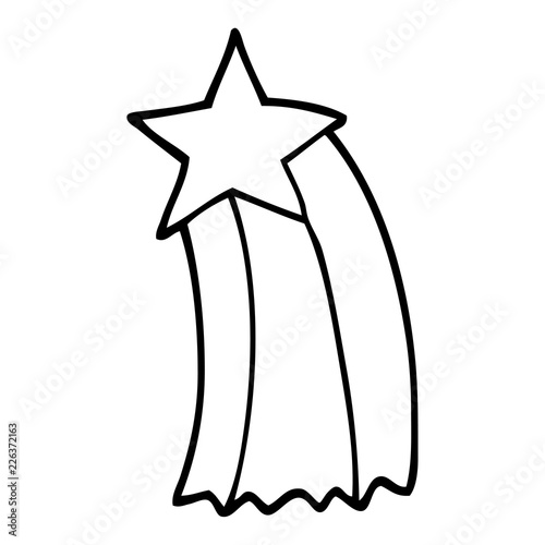 black and white cartoon shooting star