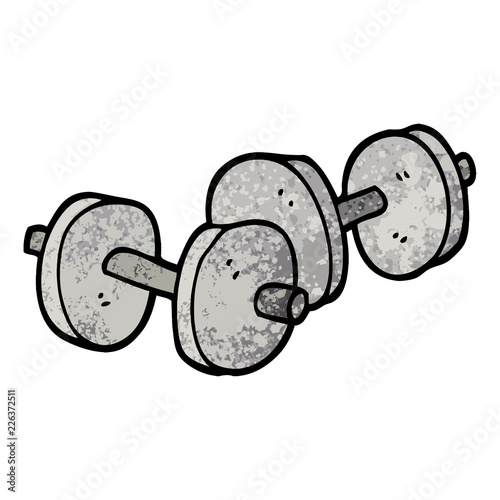 grunge textured illustration cartoon pair of dumbbells