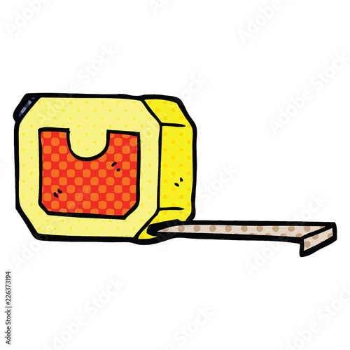 comic book style cartoon measuring tape
