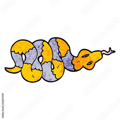grunge textured illustration cartoon poisonous snake