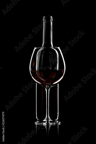 wine bottle and goblet