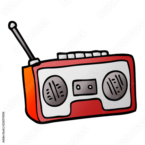 vector gradient illustration cartoon radio player