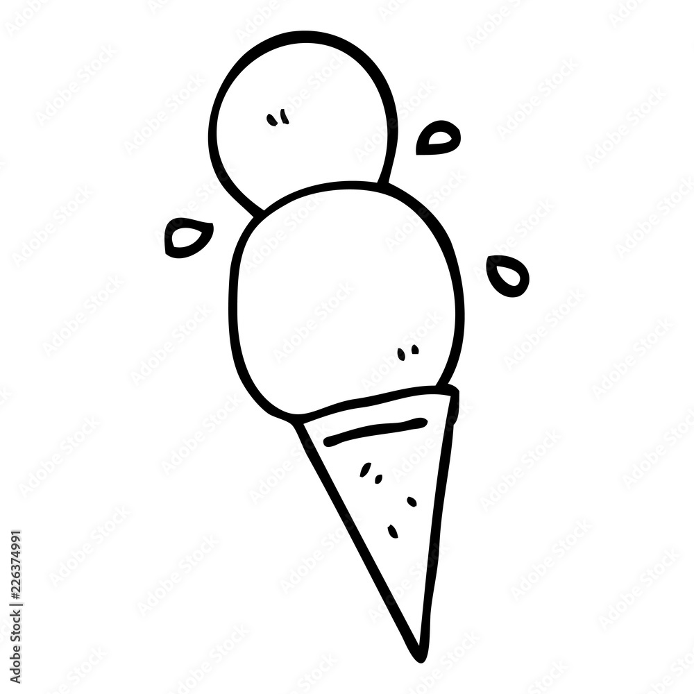 black and white cartoon ice cream cone black and white cartoon ice cream cone