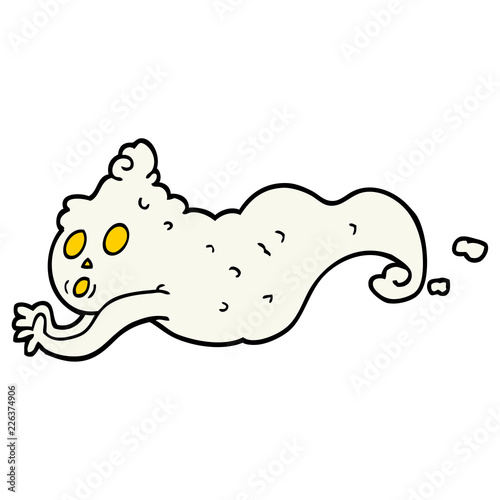 hand drawn doodle style cartoon spooky ghost