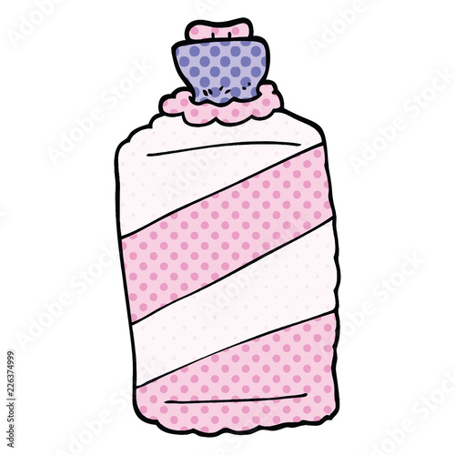 comic book style cartoon hot water bottle