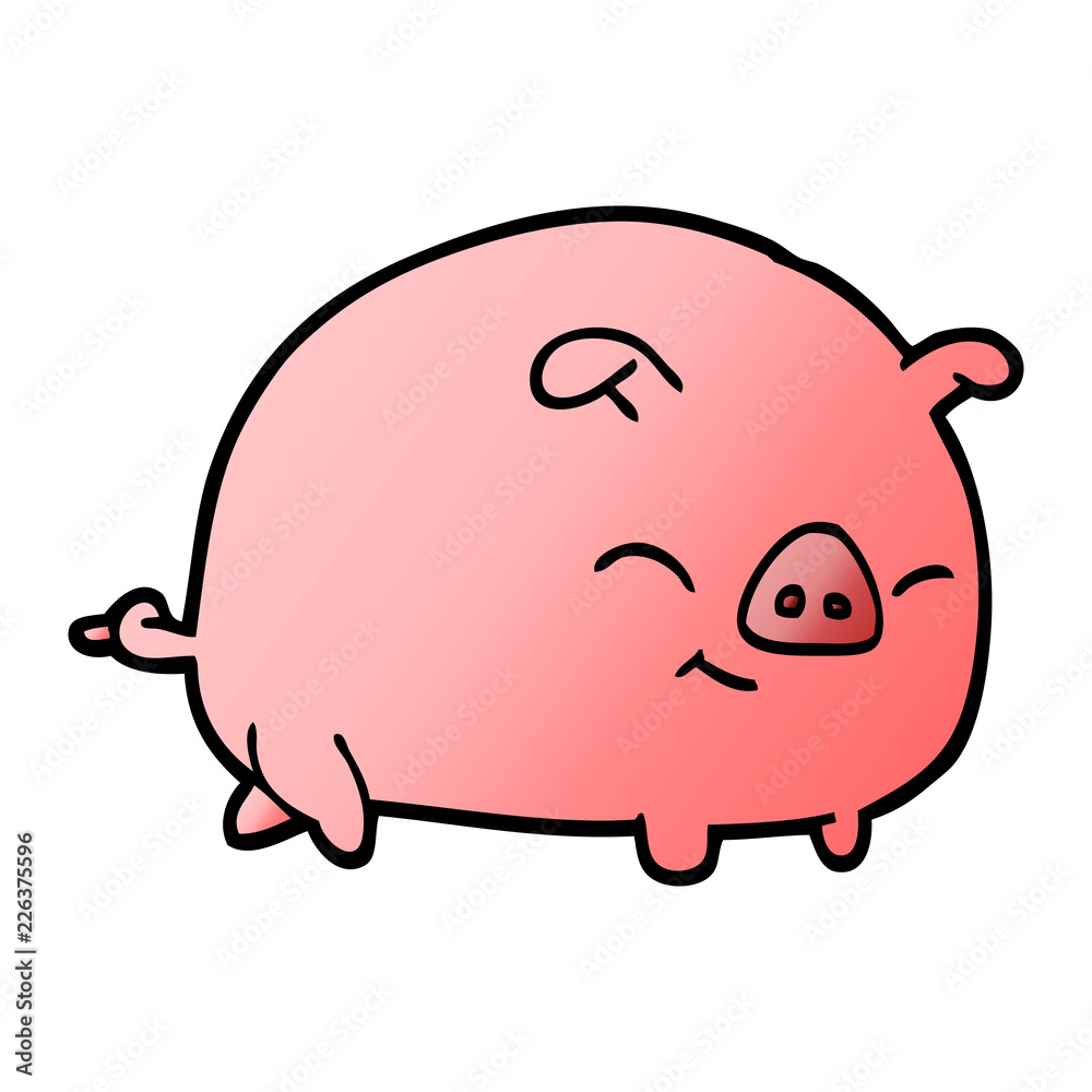 vector gradient illustration cartoon pig vector gradient illustration cartoon pig