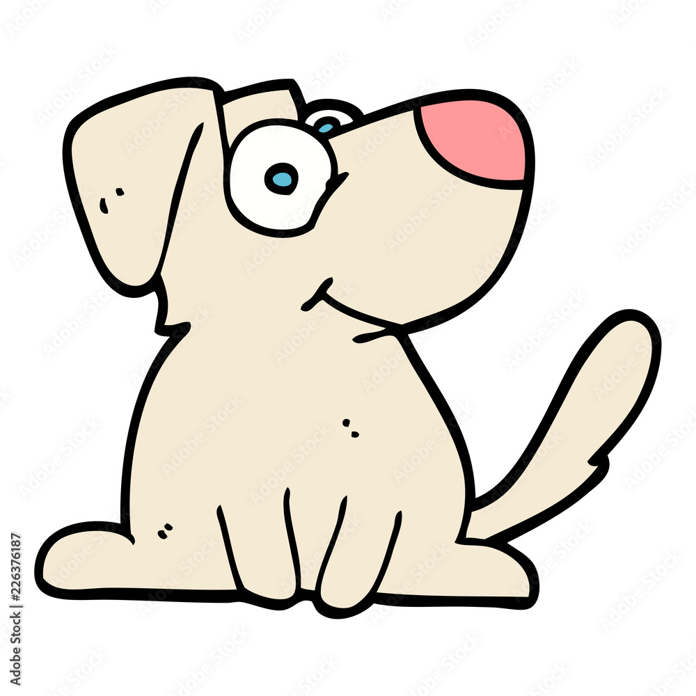 hand drawn doodle style cartoon happy dog hand drawn doodle style cartoon happy dog