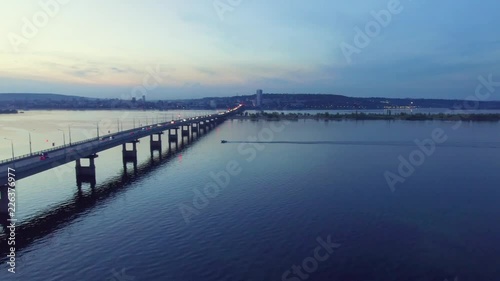 Wallpaper Mural Cars with headlights on the bridge Torontodigital.ca