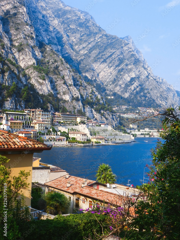 A beautiful view of Lake Garda (Italy) from an elevation