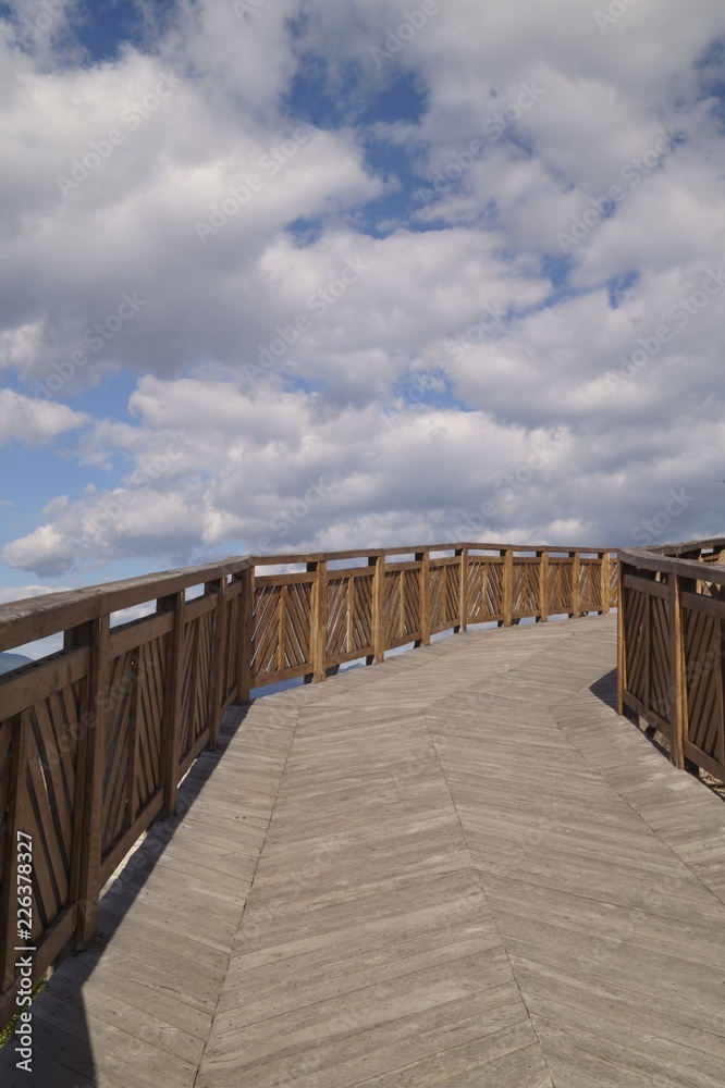 The road to the sky - the bridge for entering the fortress, Transylvania, Romania
