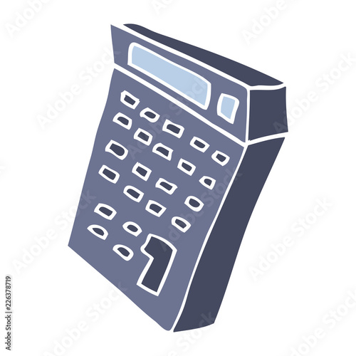 flat color illustration cartoon calculator