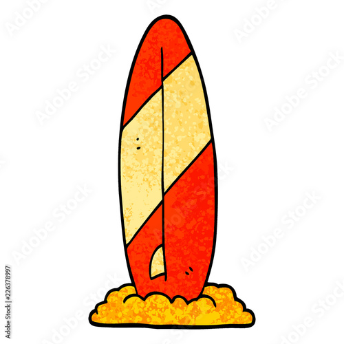 grunge textured illustration cartoon surf board
