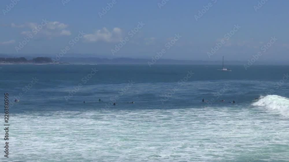 Santa Cruz, Steamer Lane West Side, California, USA. Steamer Lane is a famous surfing location in Santa Cruz, California. Santa Cruz, Steamer Lane West Side, California, USA. Steamer Lane is a famous surfing location in Santa Cruz, California.