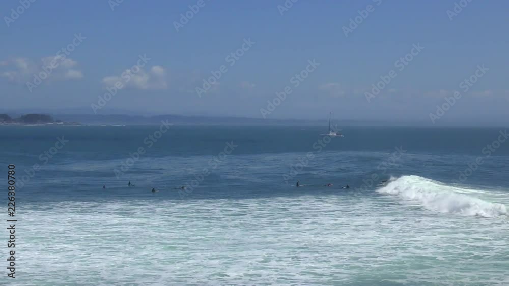 Santa Cruz, Steamer Lane West Side, California, USA. Steamer Lane is a famous surfing location in Santa Cruz, California. Santa Cruz, Steamer Lane West Side, California, USA. Steamer Lane is a famous surfing location in Santa Cruz, California.
