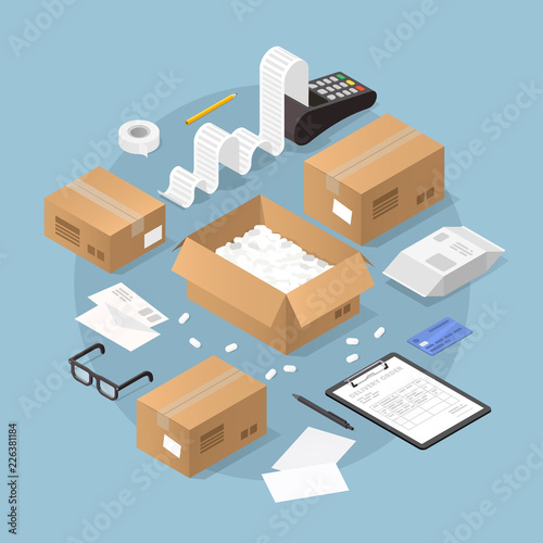 Online Purchase And Delivery Illustration