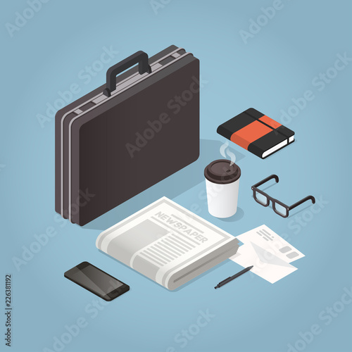 Isometric Businessman Hard Case Illustration