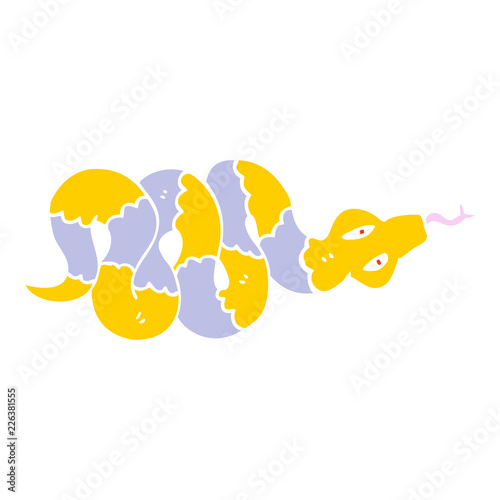 flat color illustration cartoon poisonous snake