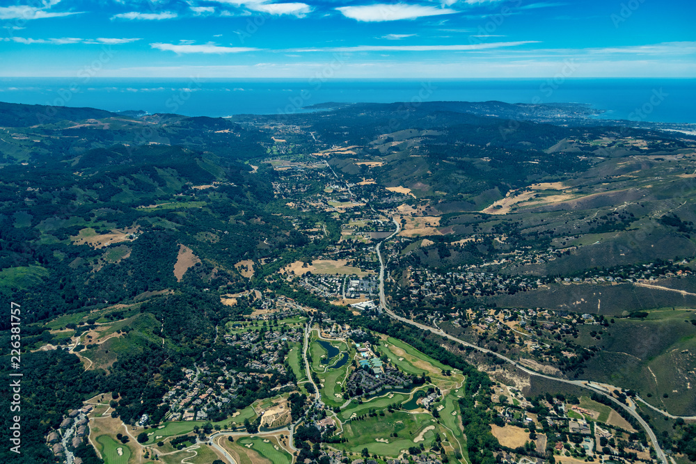 Carmel River Valley in Northern California Aerial View