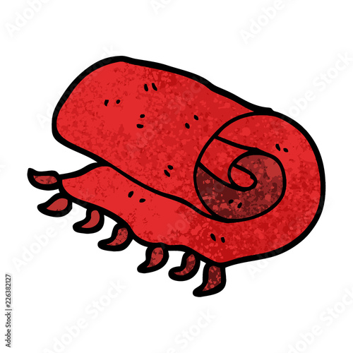 grunge textured illustration cartoon rolled up blanket