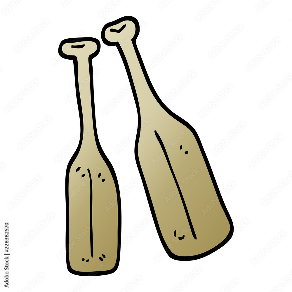 vector gradient illustration cartoon pair of paddles vector gradient illustration cartoon pair of paddles